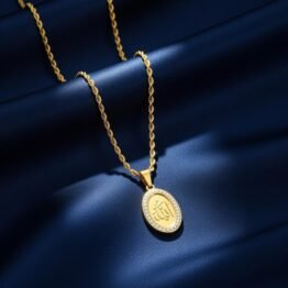 Gold necklace الله