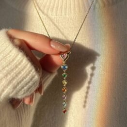 Heart multiple colors drop Necklace