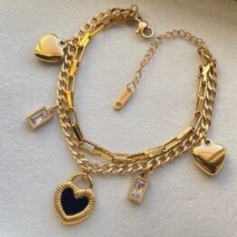 Heart double face bracelet