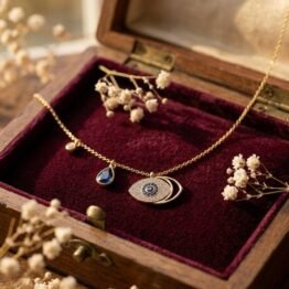 Big blue eye with thin Necklace