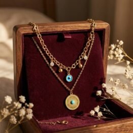 Blue eye double layer Necklace