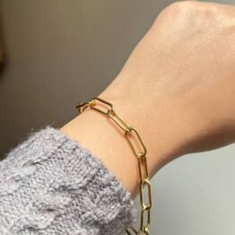 Big wide chains bracelet