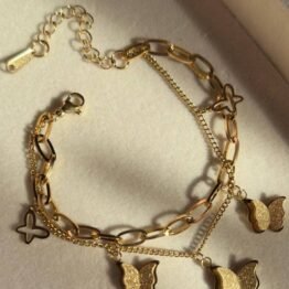 butterfly double bracelet